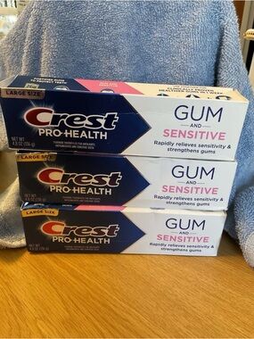 3 Pack Lot 3 Boxes Crest Pro Health Gum & Sensitive Toothpaste Exp 8/2028